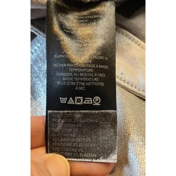 NWT-anthropologie Pilcro Silver Metallic silver Side-Slit Maxi Skirt Size M - Picture 6 of 15